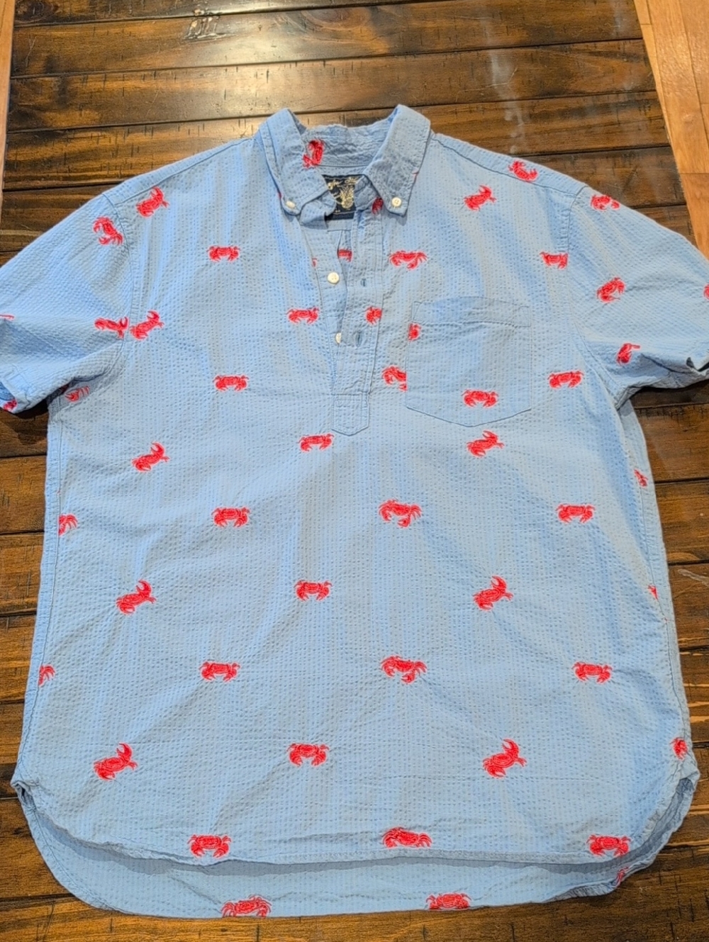 Chubbies The Nutter Seersucker Crab Popover Short Sleeve - Picture 1 of 7